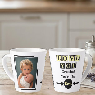 Tasse Latte 1 photo amour à grand-père jaune