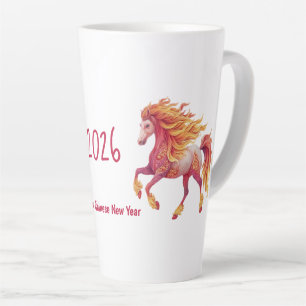 Tasse Latte 2026 Cheval de Feu – Bonne Année Chinoise