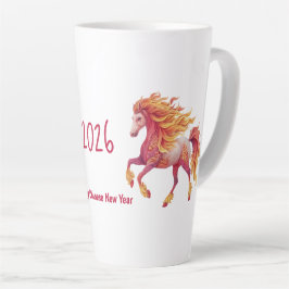 Tasse Latte 2026 Fiery Horse – Happy Chinese New Year