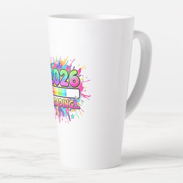 Tasse Latte 2026 Loading... Progress Bar Sticker (Angle droit)