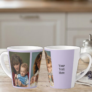 Tasse Latte 2 photo ajouter du texte blanc violet