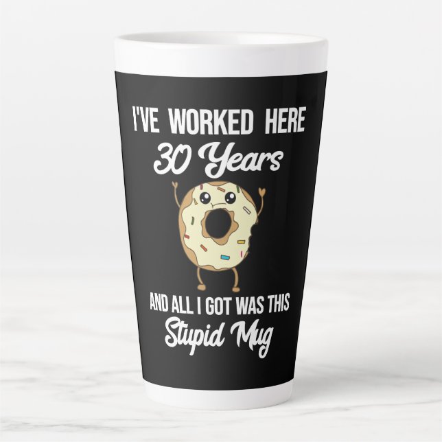 Tasse Latte 30 Anniversaire de travail Appréciation Cadeau de  (Devant)
