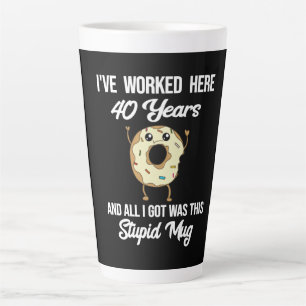 Tasse Latte 40 Anniversaire de travail Appréciation cadeau Mu