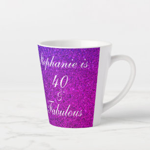 Tasse Latte 40 Et Fabulous Anniversaire Pink Purple Parties sc