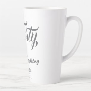 Tasse Latte 40ème lettre quarantième anniversaire ajouter nom