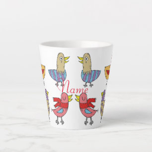 Tasse Latte 4 Oiseaux amusants Thunder_Cove