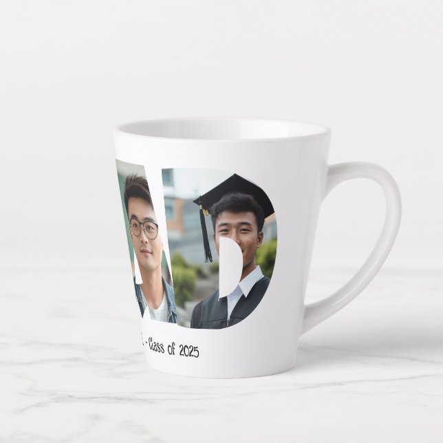 Tasse Latte 4 photos collage GRAD personnalisé Photos (Droite)