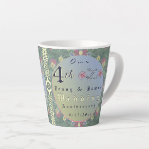 Tasse Latte 4e anniversaire du Mariage Floral