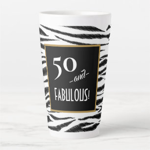 Tasse Latte 50 et FABULOUS Zebra Print Retro Menu Board