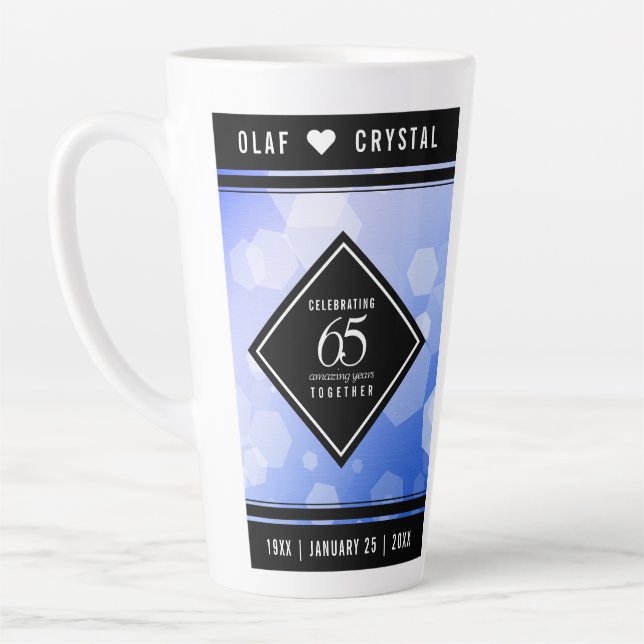 Tasse Latte 65e anniversaire de l'élégant Mariage Blue Sapphir (Gauche)