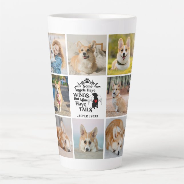 Tasse Latte 8 Photo Collage Animaux de compagnie Chien Perte S (Devant)