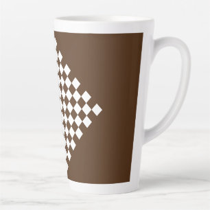 Tasse Latte à damiers Brown et blanc rétro
