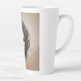 Tasse Latte à l'intérieur de la fille vivante