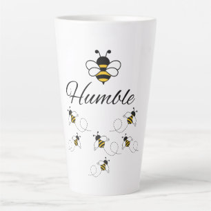 TASSE LATTE ABEILLE BOULEDOGUE HUMBLE BLANC NOIR CÉRÉMIQUE 0,6