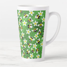 Tasse Latte Abeilles bourdonnantes (Vert bouteille)