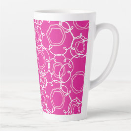 Tasse Latte Abstract Floral Matrix (Hot Pink) Fine Art
