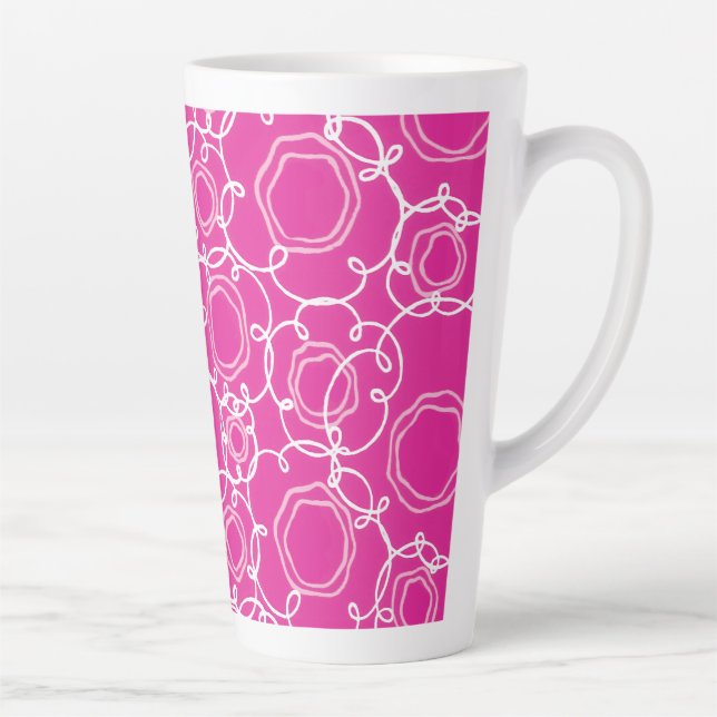 Tasse Latte Abstract Floral Matrix (Hot Pink) Fine Art (Droite)