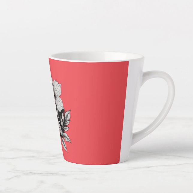 Tasse Latte abstrait floral (Droite)