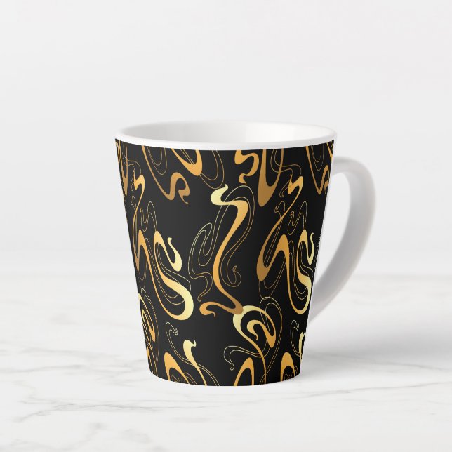 Tasse Latte Abstrait jaune (Angle droit)