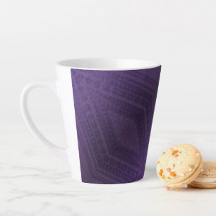 Tasse Latte Acceptation Motif Boho violet écectique