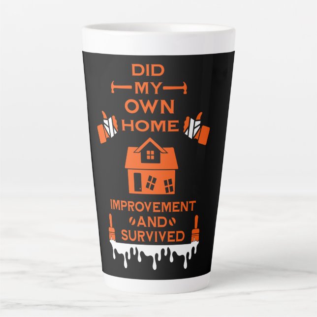 Tasse Latte Accueil Amélioration Félicitations (Devant)