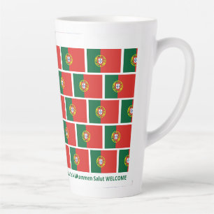 Tasse Latte Accueil personnalisé Accueil Drapeau portugais
