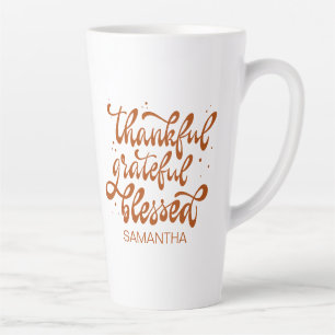 Tasse Latte Action de grâce Friendsgiving automne élégant
