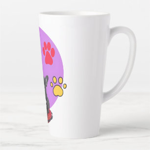 Tasse Latte Adorable chiot bouledogue français avec des coeurs