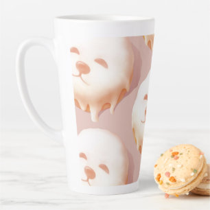 Tasse Latte Adorable Donut Visage Chien