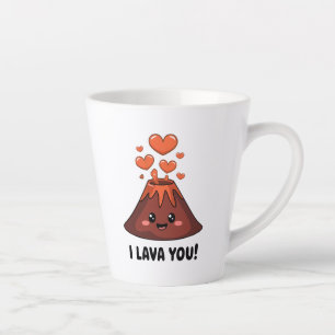 Tasse Latte Adorable "I Lava You" Design Volcano