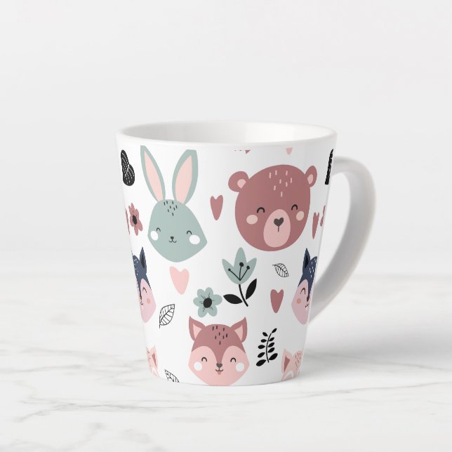 Tasse Latte Adorable Woodland Creatures With Hearts (Angle droit)