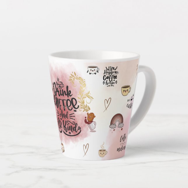 Tasse Latte “Aesthetic Coffee Lover Illustration  (Angle droit)