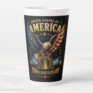 Tasse Latte Aigle du 250e anniversaire des États-Unis d'Amériq