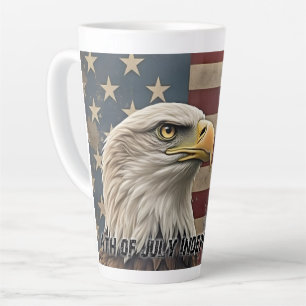Tasse Latte Aigle majestueux et drapeau – Esprit de liberté