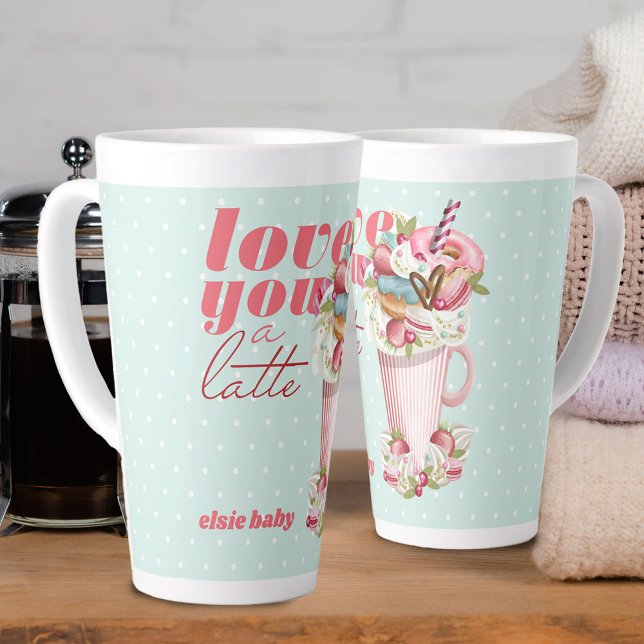 Tasse Latte Aimez-vous un Latte mignon Retro Sweet Traitements (Créateur téléchargé)