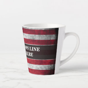 Tasse Latte Ajouter votre texte sur le drapeau américain