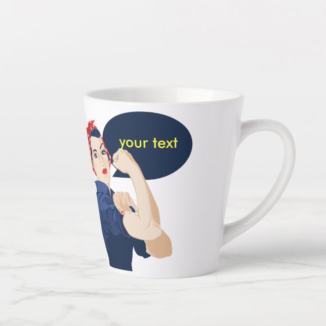 Tasse Latte Ajoutez votre propre texte à la riveteuse Rosie (Droite)