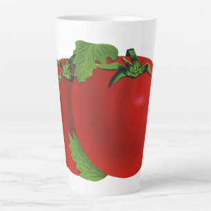 Tasse Latte Aliments Anciens, Tomate Rouge Mûre Biologique Hér