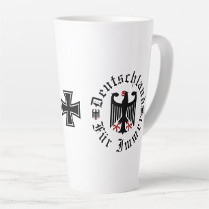 Tasse Latte Allemagne/Deutschland Forever/aigle noir/croix de 