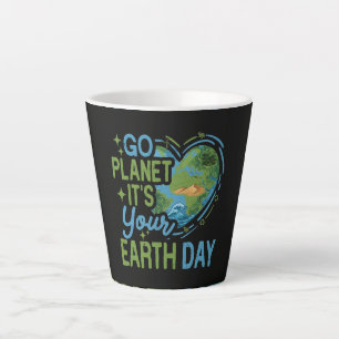 Tasse Latte Allez planète c'est votre journée de la Terre