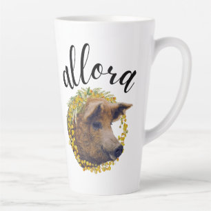 Tasse Latte Allora (avec une couronne de fleurs de cochon lain