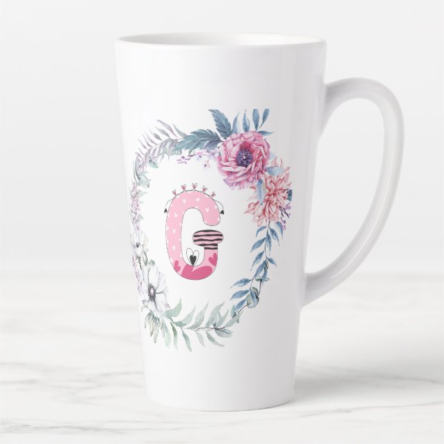 Tasse Latte Alphabet de nom "G" (Droite)