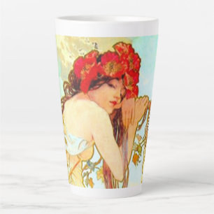 Tasse Latte Alphonse Mucha Art Nouveau Été
