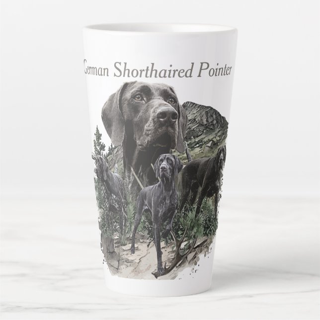 Tasse Latte Amateurs allemands de pointeur à cheveux courts (Devant)
