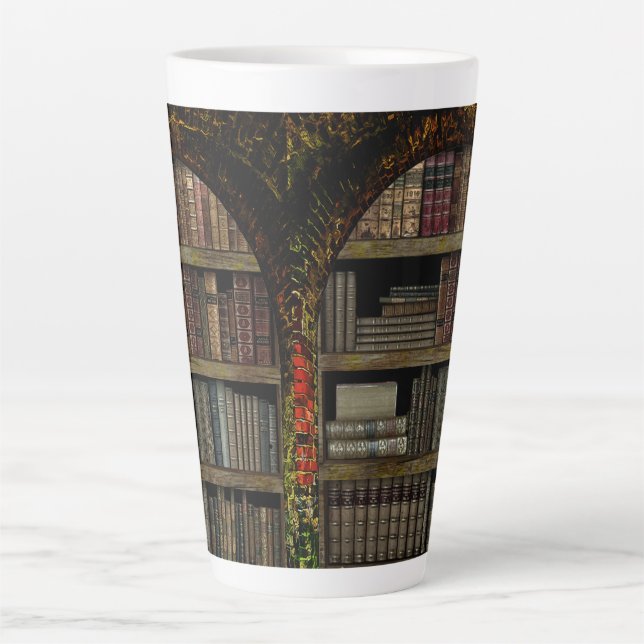 Tasse Latte Amateurs de livres de la bibliothèque Old Book (Devant)