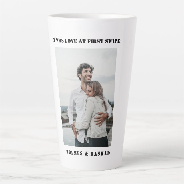 Tasse Latte Amour à première vue couple Valentines jour (Devant)