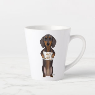 Tasse Latte Amour et Dachshund