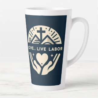 Tasse Latte Amour. Vis. Travail.