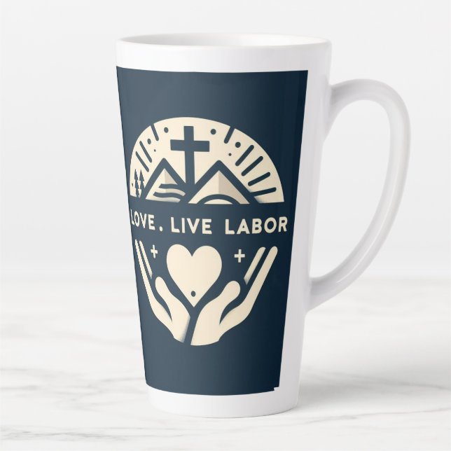 Tasse Latte Amour. Vis. Travail. (Droite)