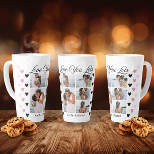 Tasse Latte amour vous lots,5 photos collage valentines jour m